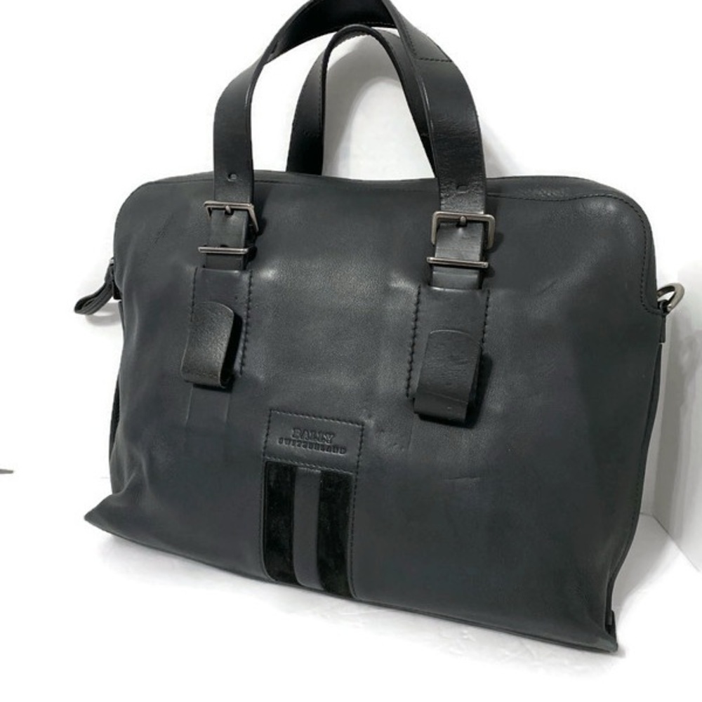Bally Black Leather Briefcase with Minimalist Design